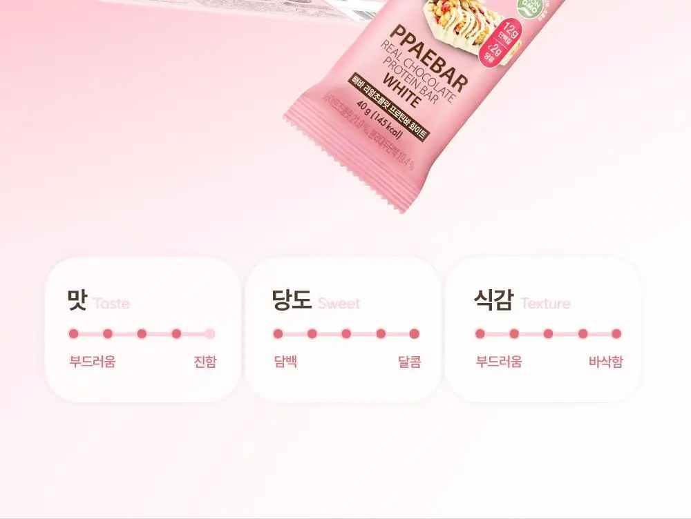 [NEW그릭요거트/1위 프로틴바] 빼바 리얼초콜릿 프로틴바 40g 9개입 4종 1택(다크/화이트/쿠키앤크림/그릭요거트) 상세페이지 13